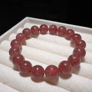 Natural high quality strawberry quartz bracelet